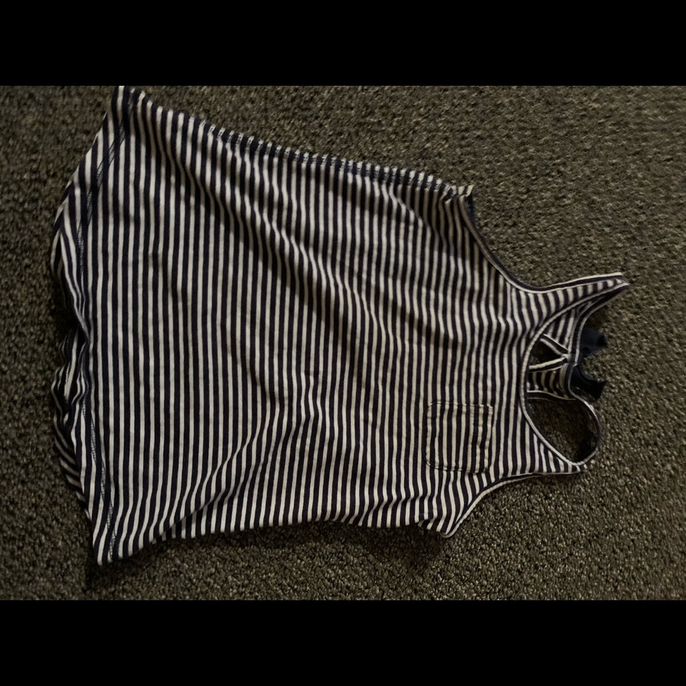 Black and white striped girls tank top